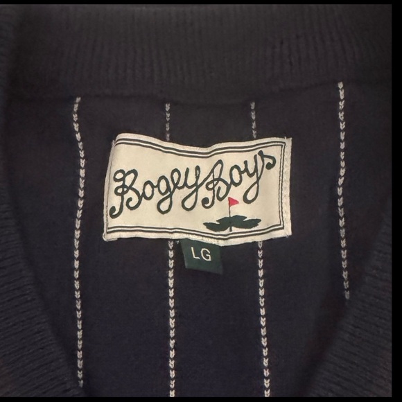 Bogey Boys by Macklemore Pin Stripe Sleeveless Sweater Vest, Grey, Size L, NWT - Picture 7 of 11